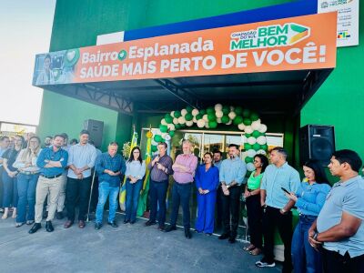 Imagem da notícia Prefeito Walter Schlatter e vice Ernany inauguram nova ESF Esplanada; avanço histórico na saúde de Chapadão do Sul